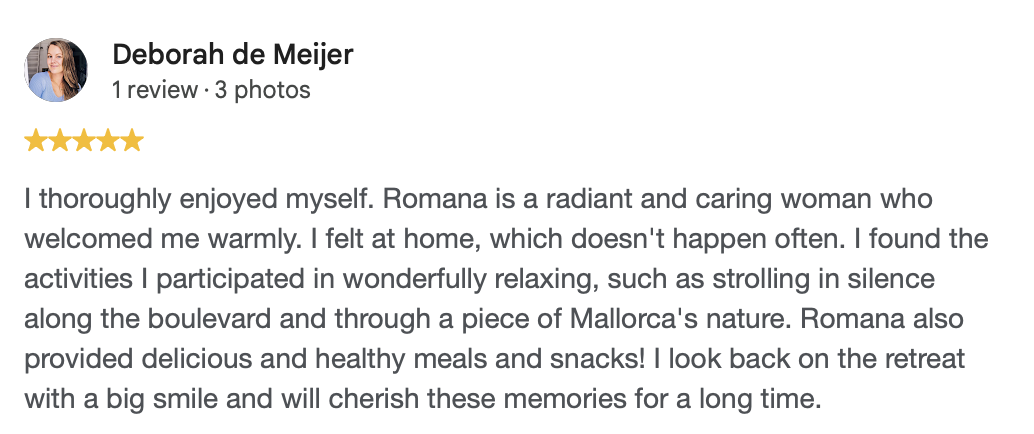 Google review from Deborah de Meijer