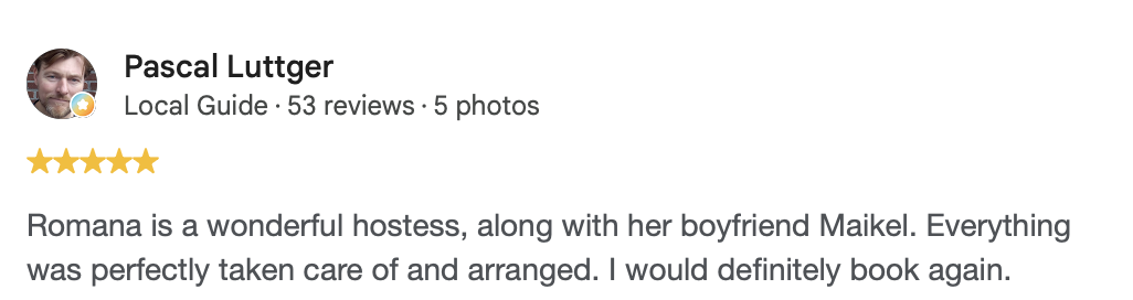 Google review from Pascal Luttger